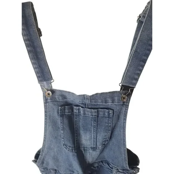 Wallflower Denim Coverall Shorts, Large - Picture 2 of 6